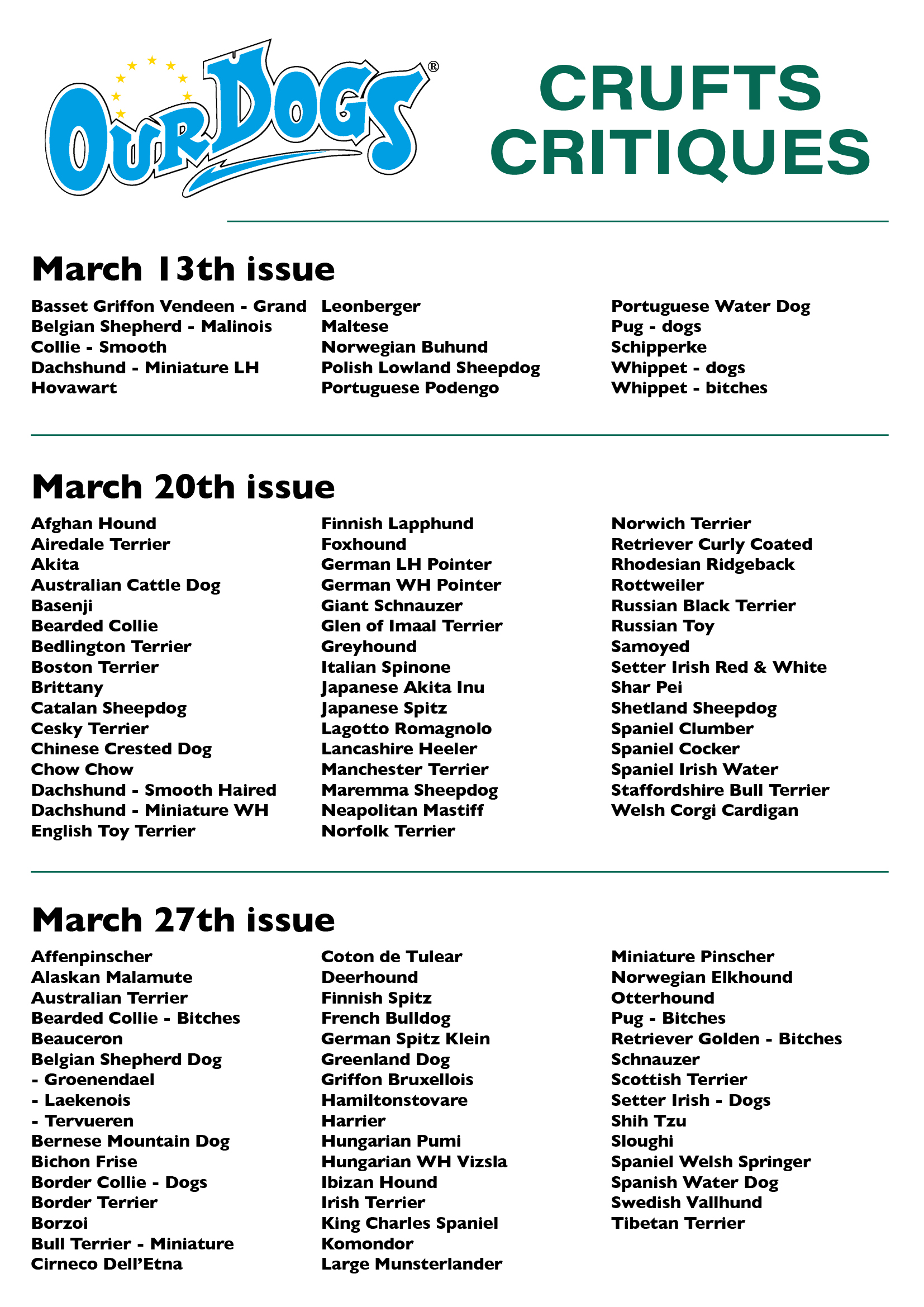 OUR-DOGS 27TH MARCH 2026