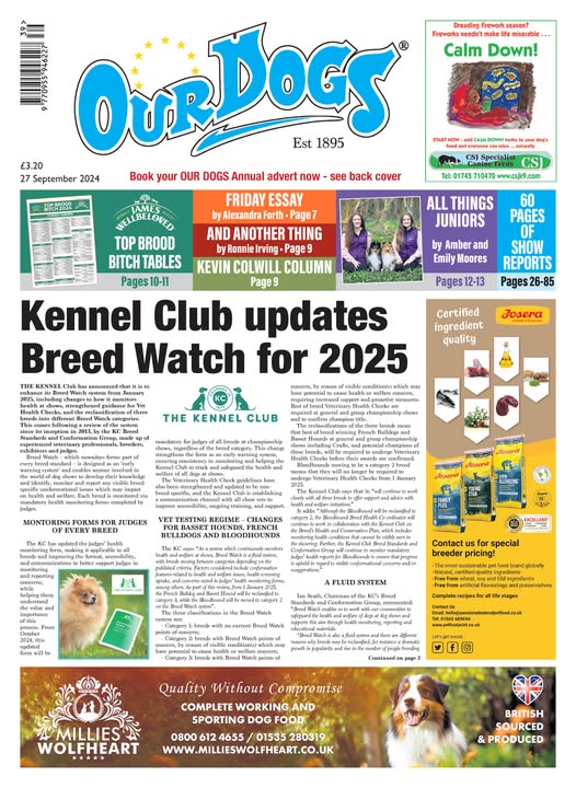 OUR-DOGS 27TH SEPTEMBER 2024