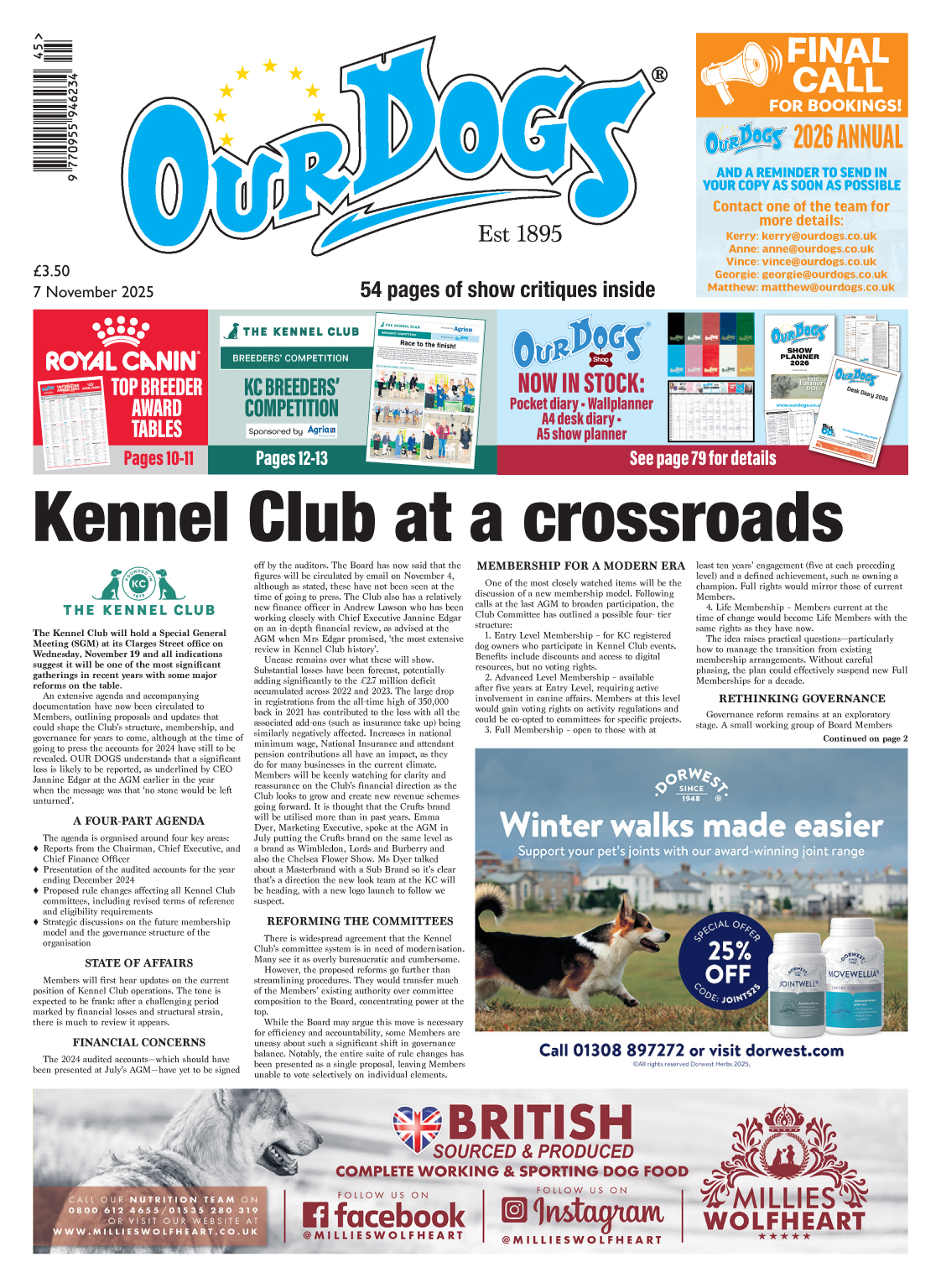 OUR-DOGS 7TH NOVEMEBR 2025