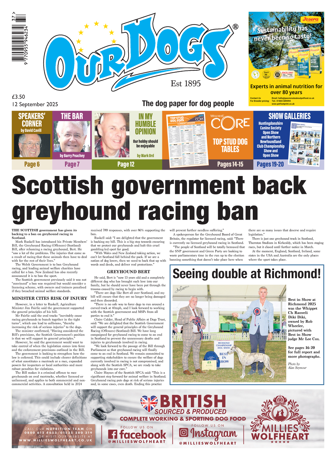 OUR-DOGS 12TH SEPTEMBER 2025