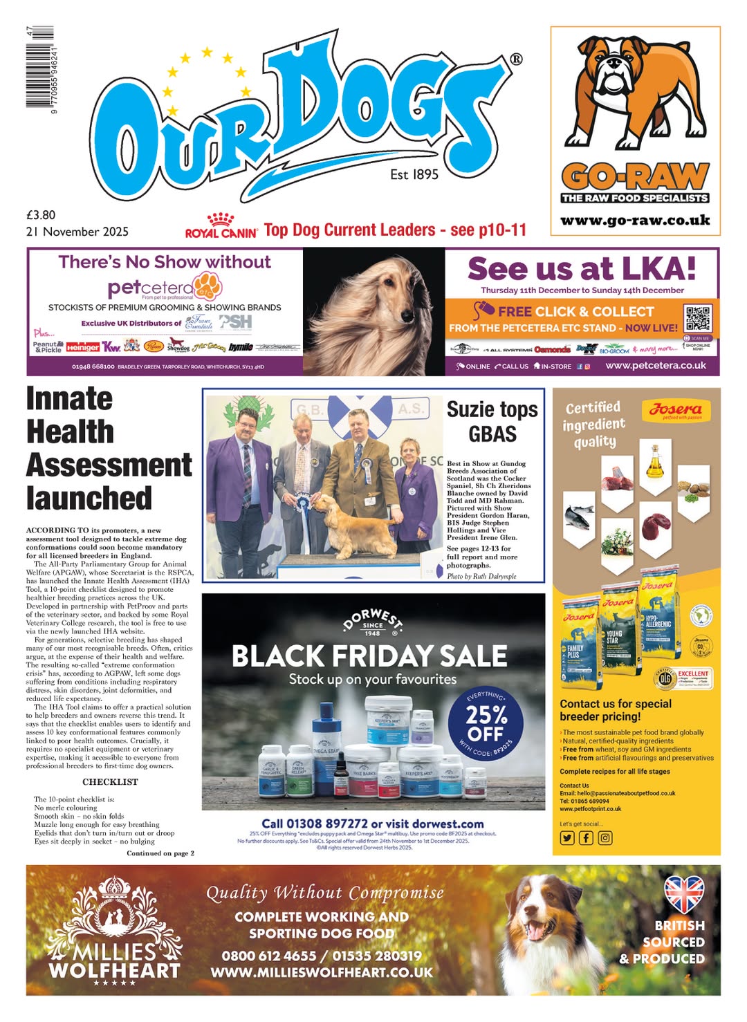 OUR-DOGS 21ST NOVEMBER 2025