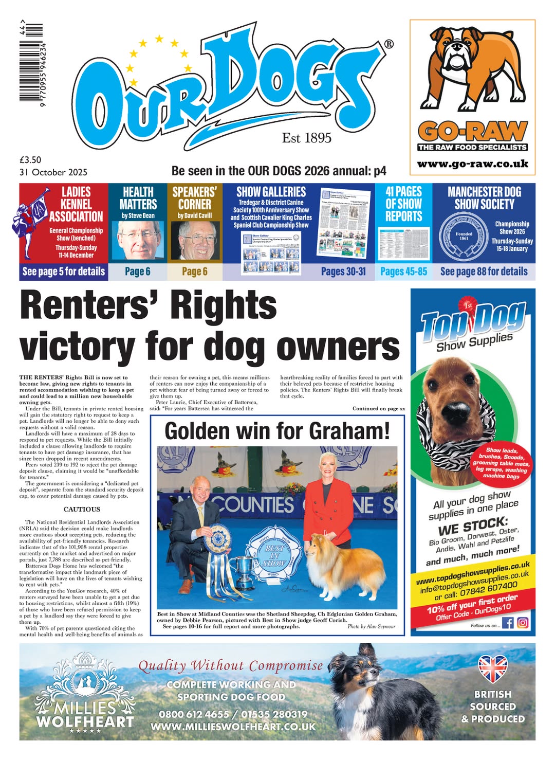 OUR-DOGS 31ST OCTOBER 2025